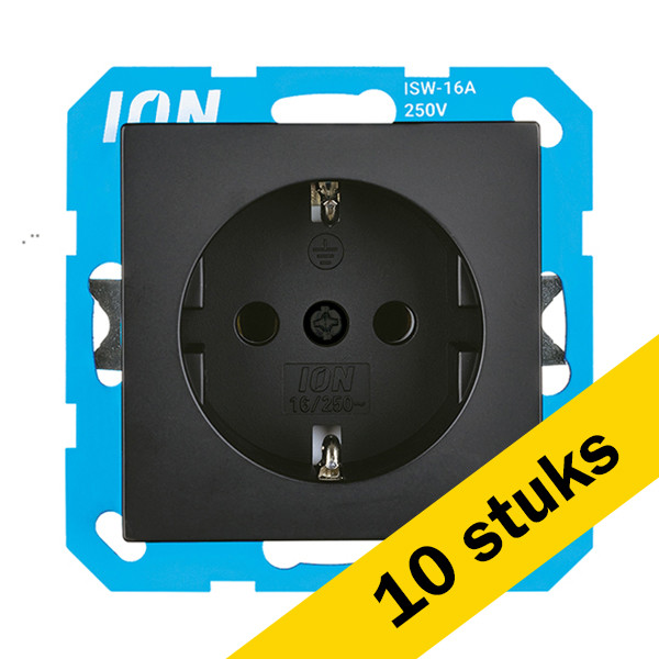 Aanbieding: 10x Wandcontactdoos RA met Aanraakbeveiliging V1/J1 Mat Zwart LIO00085 - 1