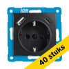 Aanbieding: 40x Wandcontactdoos RA USB A + USB C met Aanraakbeveiliging E1 Mat Zwart LIO00338 - 1