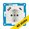 Aanbieding: 40x Wandcontactdoos RA USB A + USB C met Aanraakbeveiliging V1/J1 Mat Alpin Wit LIO00099 - 1