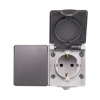 Aanbieding: 8x Opbouw Combinatie Wandcontactdoos en Wisselschakelaar IP55 Grijs LIO00492 - 2