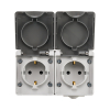 Aanbieding: 8x Opbouw Wandcontactdoos 2-voudig IP55 Grijs LIO00490 - 2