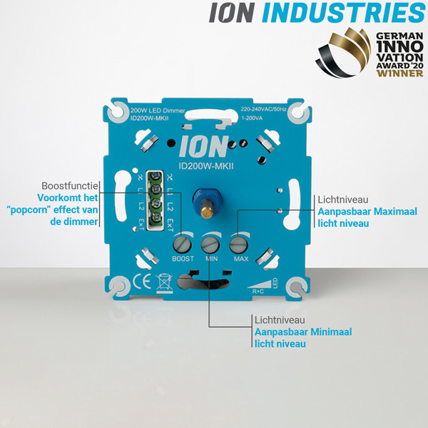 ION INDUSTRIES Led dimmer inbouw 0.3W-200W | Fase afsnijding (RC) | iON Industries  LIO00002 - 4
