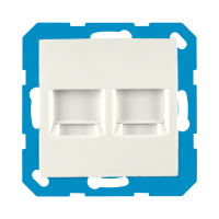 ION Industries Modular Jack 2-voudig met centraalplaat E1 | Alpin wit glanzend  LIO00357