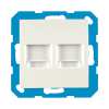 ION Industries Modular Jack 2-voudig met centraalplaat E1 | Alpin wit glanzend LIO00357 - 1