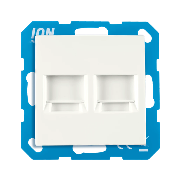 ION Industries Modular Jack 2-voudig met centraalplaat E1 | Alpin wit mat  LIO00360 - 1