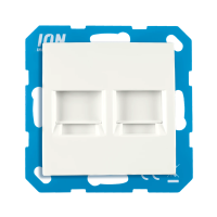 ION Industries Modular Jack 2-voudig met centraalplaat E1 | Alpin wit mat  LIO00360