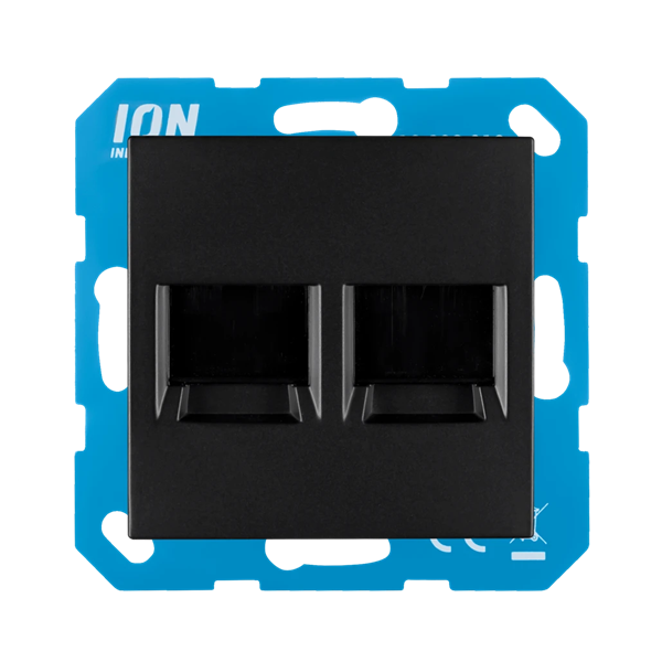 ION Industries Modular Jack 2-voudig met centraalplaat E1 | Mat zwart  LIO00363 - 1