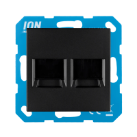 ION Industries Modular Jack 2-voudig met centraalplaat E1 | Mat zwart  LIO00363