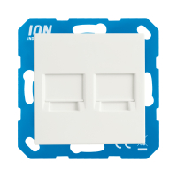 ION Industries Modular Jack 2-voudig met centraalplaat V1/J1 | Alpin wit glanzend  LIO00120