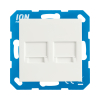 ION Industries Modular Jack 2-voudig met centraalplaat V1/J1 | Alpin wit glanzend  LIO00120 - 1