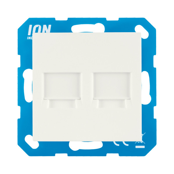 ION Industries Modular Jack 2-voudig met centraalplaat V1/J1 | Alpin wit mat  LIO00123 - 1