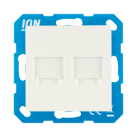 ION Industries Modular Jack 2-voudig met centraalplaat V1/J1 | Alpin wit mat  LIO00123