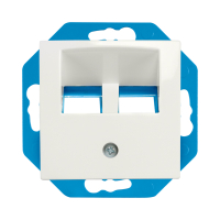 ION Industries Modular Jack 30° 2-voudig met centraalplaat E1 | Alpin wit glanzend  LIO00366