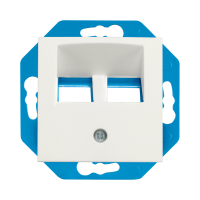 ION Industries Modular Jack 30° 2-voudig met centraalplaat E1 | Alpin wit mat  LIO00369