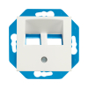 ION Industries Modular Jack 30° 2-voudig met centraalplaat E1 | Alpin wit mat LIO00369 - 1