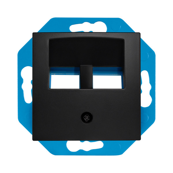 ION Industries Modular Jack 30° 2-voudig met centraalplaat E1 | Mat zwart  LIO00372 - 1
