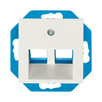 ION Industries Modular Jack 30° 2-voudig met centraalplaat V1/J1 | Alpin wit glanzend  LIO00129