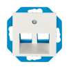 ION Industries Modular Jack 30° 2-voudig met centraalplaat V1/J1 | Alpin wit glanzend LIO00129 - 1