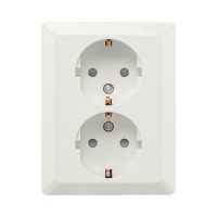 ION Industries Stopcontact half opbouw 2-voudig met randaarde | Alpin wit glanzend  LIO00297