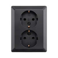 ION Industries Stopcontact half opbouw 2-voudig met randaarde | Mat zwart  LIO00300