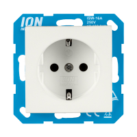 ION Industries Stopcontact met randaarde en kinderbeveiliging E1 | Alpin wit mat  LIO00315