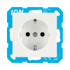 ION Industries Stopcontact met randaarde en kinderbeveiliging V1/J1 | Alpin wit glanzend