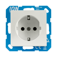 ION Industries Stopcontact met randaarde en kinderbeveiliging V1/J1 | Alpin wit mat  LIO00081