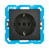 ION Industries Stopcontact met randaarde en kinderbeveiliging V1/J1 | Mat zwart
