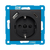 ION Industries Stopcontact met randaarde en kinderbeveiliging V1/J1 | USB A + USB C | Mat zwart