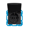 ION Industries Stopcontact met randaarde en klapdeksel E1 | IP44 | Mat zwart  LIO00327 - 2