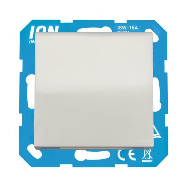 ION Industries Stopcontact met randaarde met klapdeksel en kinderbeveiliging V1/J1 | Alpin wit mat  LIO00105 - 1