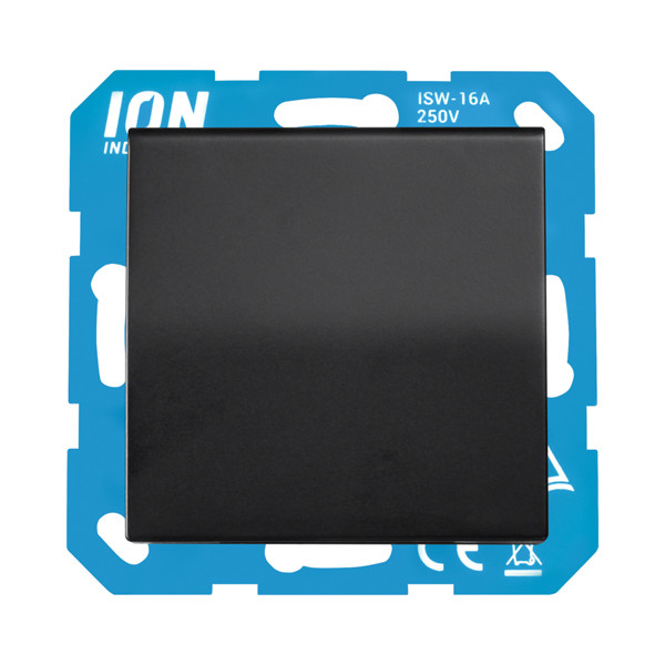ION Industries stopcontact met randaarde en klapdeksel V1/J1 | IP44 | Mat zwart  LIO00093 - 1