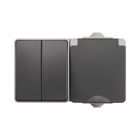 ION industries Opbouw Combinatie Stopcontact en Serieschakelaar | IP55 | Grijs  LIO00493