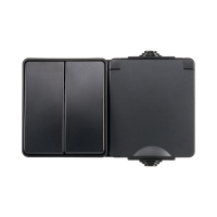 ION industries Opbouw Combinatie Stopcontact en Serieschakelaar | IP55 | Zwart  LIO00509