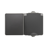 ION industries Opbouw Combinatie Stopcontact en Wisselschakelaar | IP55 | Grijs  LIO00491