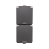 ION industries Opbouw Stopcontact 2-voudig | Verticaal | IP55 | Grijs