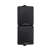 ION industries Opbouw Stopcontact 2-voudig | Verticaal | IP55 | Zwart  LIO00511
