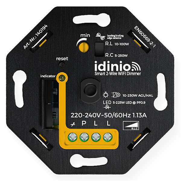 Idinio WiFi dimmer led 5-250W (Idinio, Fase Afsnijding/Fase Aansnijding)  LDR06380 - 1