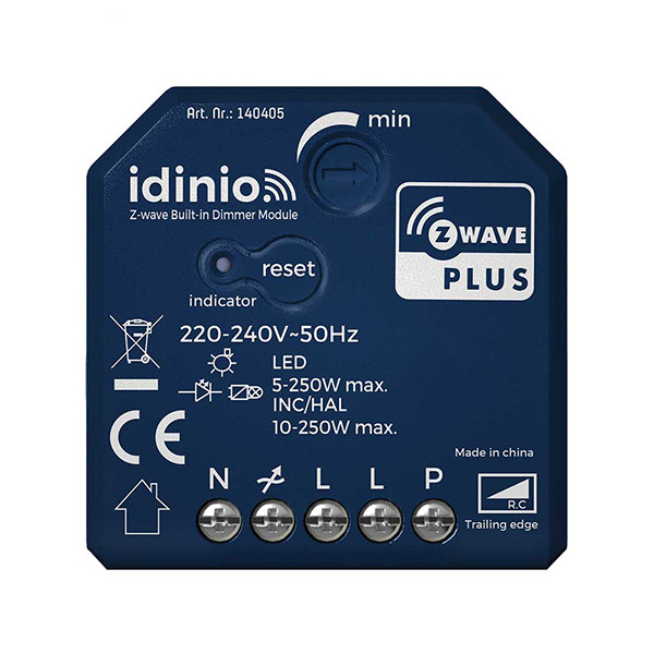 Idinio Z-Wave Plus dimmer module 5-250W (Idinio, Fase Afsnijding)  LDR01442 - 1