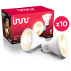 Innr GU10 Smart led | PAR16 | Mat | 2700K | Zigbee | 4.9W | 10 stuks