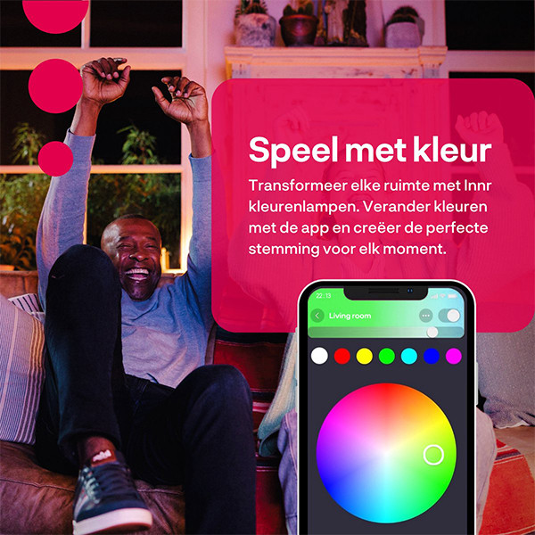 Innr Slimme E14 led lamp | Kaars B35 | Mat | RGB + 1800-6500K | Zigbee | 4.9W (40W) LIN00196 - 3