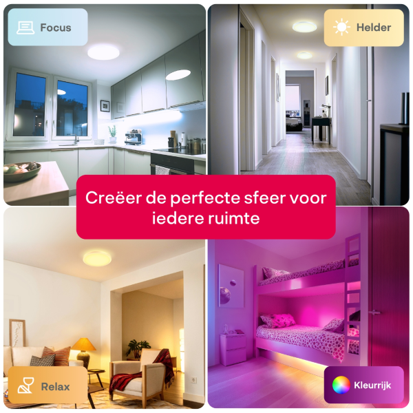 Innr Slimme plafondlamp | Rond | Ø 42 cm | RGB + 1800-6500K | Wit | Zigbee | 24W LIN00208 - 6