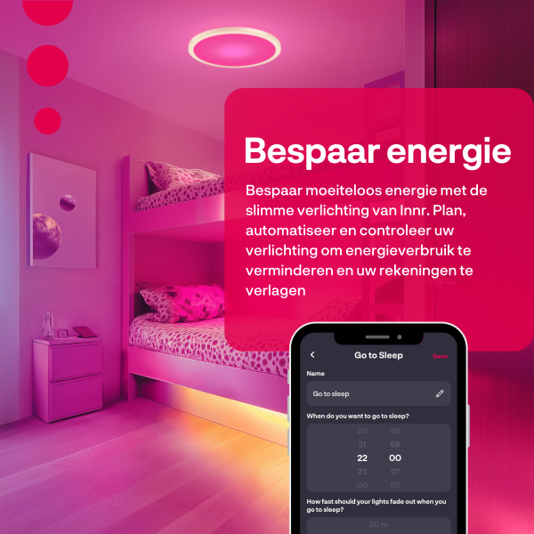 Innr Slimme plafondlamp | Rond | Ø 42 cm | RGB + 1800-6500K | Wit | Zigbee | 24W LIN00208 - 8