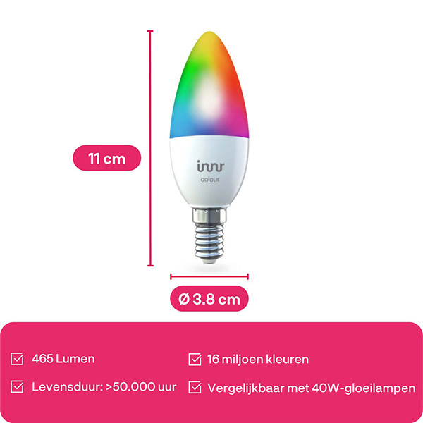 Innr Smart Candle Colour E14 | RGB + 1800-6500K | Zigbee 3.0 | 465 lumen | 4.9W  LIN00122 - 2