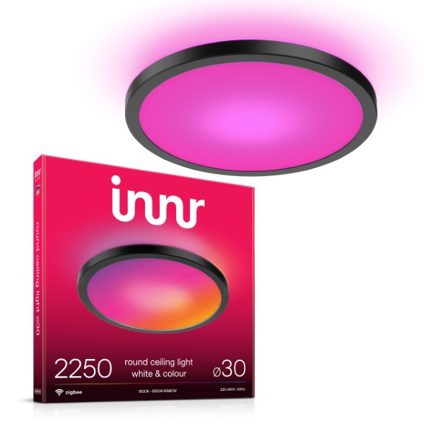 Innr Smart Plafondlamp | Rond | Ø 30 cm | RGB + 1800-6500 | Zwart | Zigbee | 18W LIN00209 - 1
