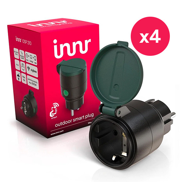 Innr Smart Plug Outdoor | Zigbee 3.0 | Max. 2300W | Zwart | 4 stuks  LIN00186 - 1