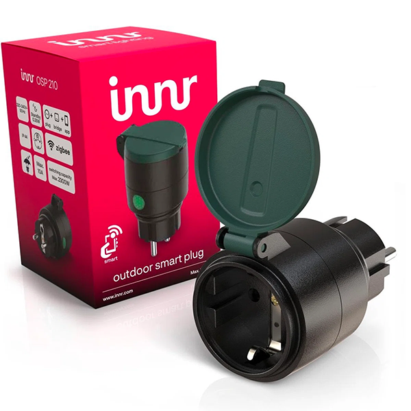 Innr Smart Plug Outdoor | Zigbee 3.0 | Max. 2300W | Zwart  LIN00134 - 1