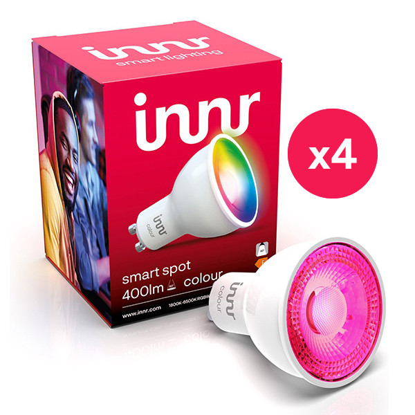 Innr Smart Spot GU10 Colour | RGB + 1800-6500K |  Zigbee 3.0 | 400 lumen | 4.8W | 4 stuks  LIN00177 - 1