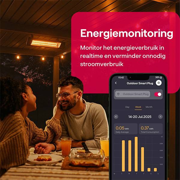 Innr Smart plug | inclusief energiemeter | Max. 3680W | Zigbee | IP54 | Zwart (NL) LIN00200 - 6