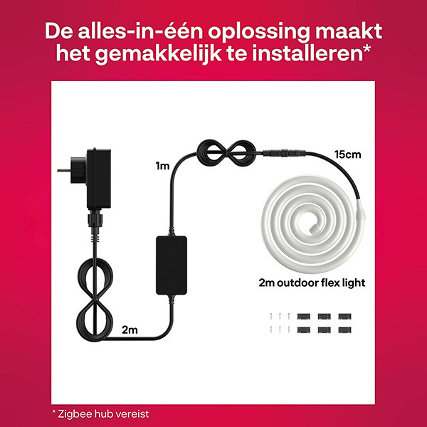 Innr Zigbee Outdoor Flex Strip 2 meter | RGB + 1800-6500K | Werkt met Philips Hue | 24W  LIN00118 - 4